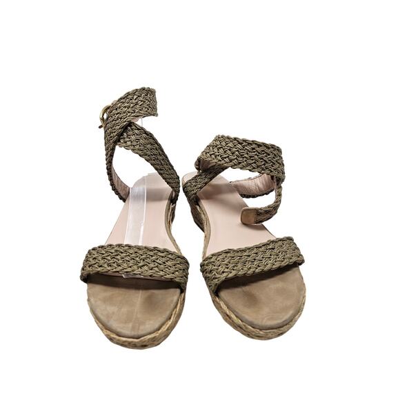 Stuart Weitzman 8 Espadrille Sandal Ankle Strap Coastal Boho Braided straw - Picture 6 of 6